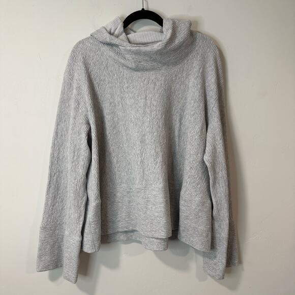 Lululemon Womens Retreat Yourself Hoodie Sweatshirt Textured Rib Light Grey L/XL - Picture 2 of 8